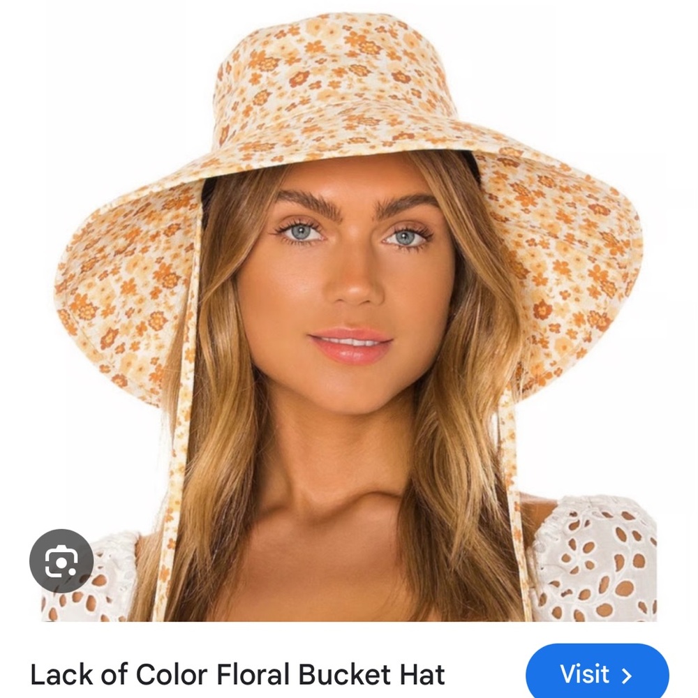 Lack of Color Floral Sun Hat - Cream and Gold Floral